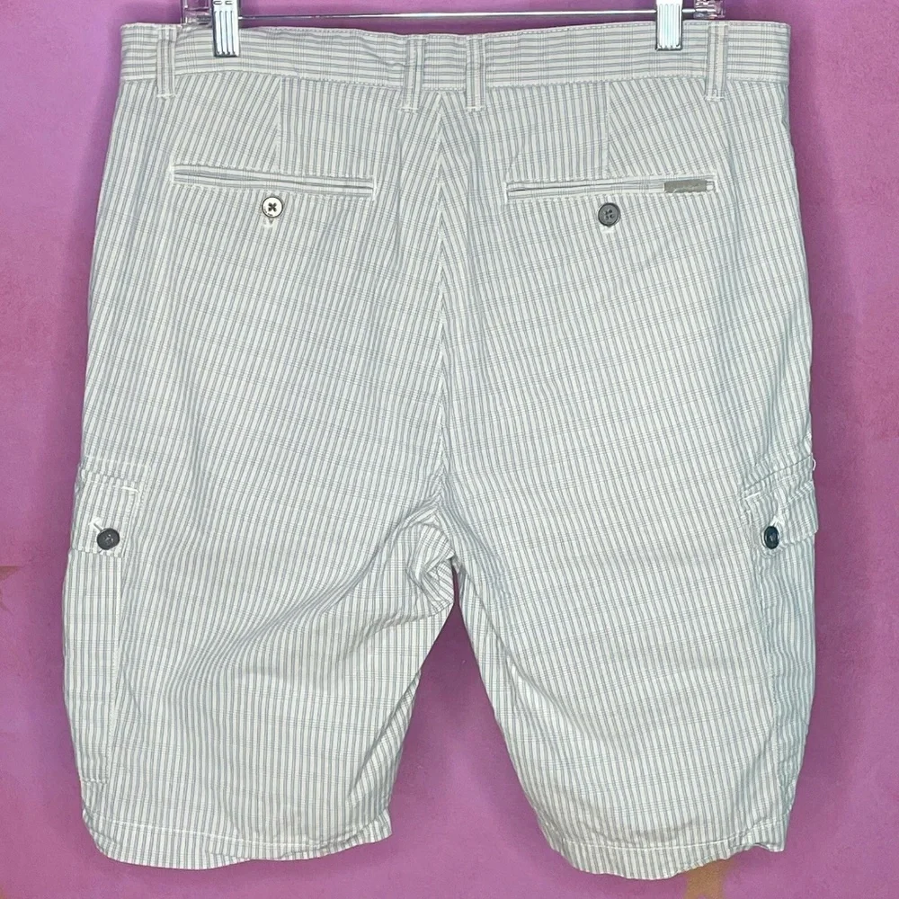 Calvin Klein Plaid Cotton Cargo Shorts Men’s Size 34 Resort Wear Preppy Coastal